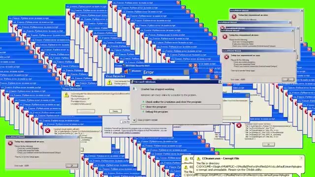 Ошибки Windows - эффект зелёного экрана